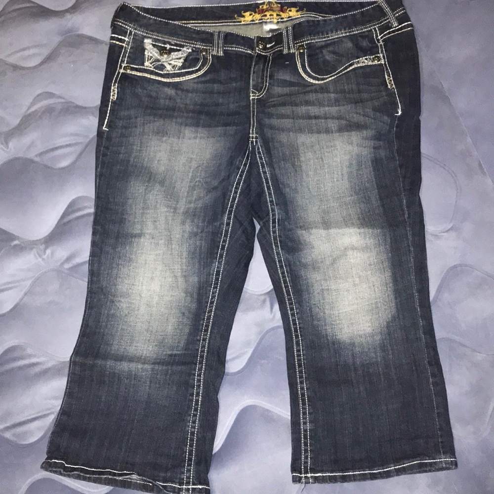Maurice’s plus size blue jean capris